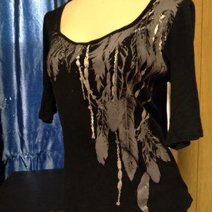 GLO Jeans Shirt, Half Sleeves, Open in back